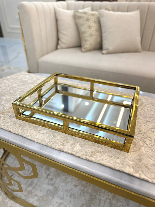 Rectangular mirror tray