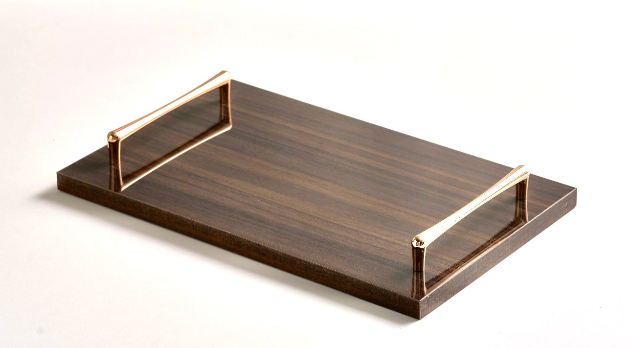 Brown tray gold handles