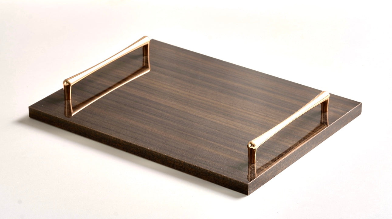 Brown tray gold handles