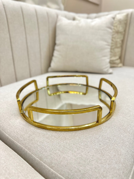 Circular mirror tray