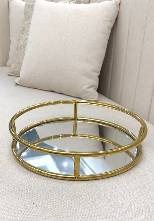 Round mirror tray