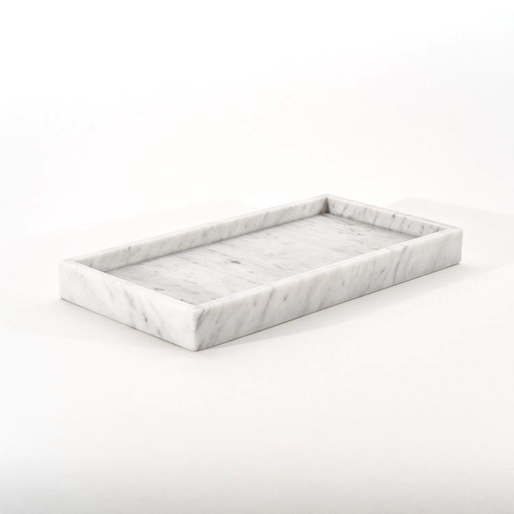 Marble rectangular tray 26*15 cm - White