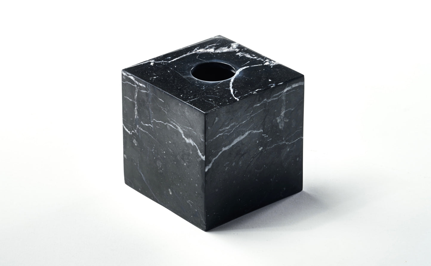 Marble squared tissue box - Black