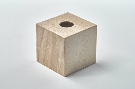 Marble squared tissue box - Beige