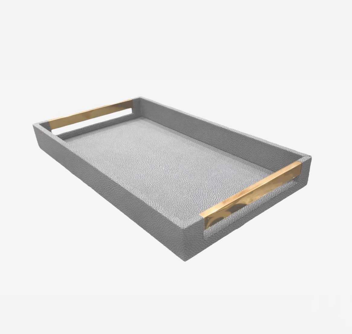 Grey leather tray