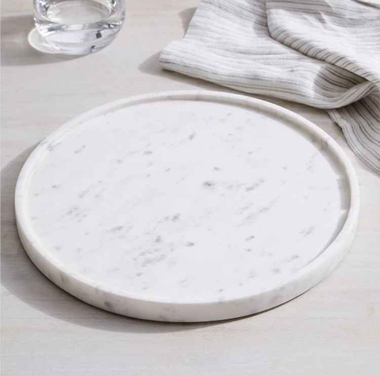 Marble circular tray - White