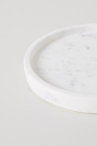 Marble circular tray - White