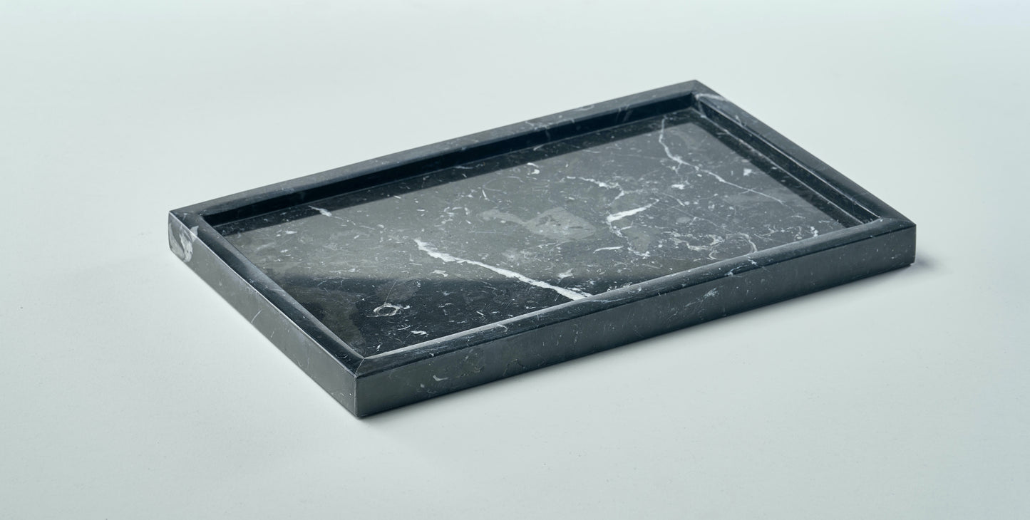 Marble rectangular tray - Black