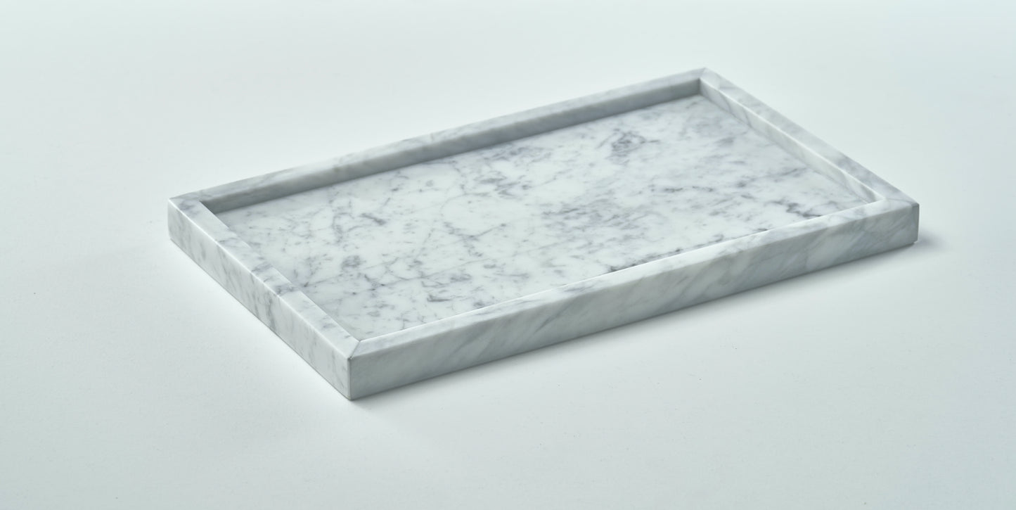 Marble rectangular tray - White