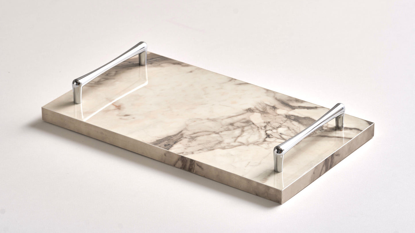 Off-white tray silver handles